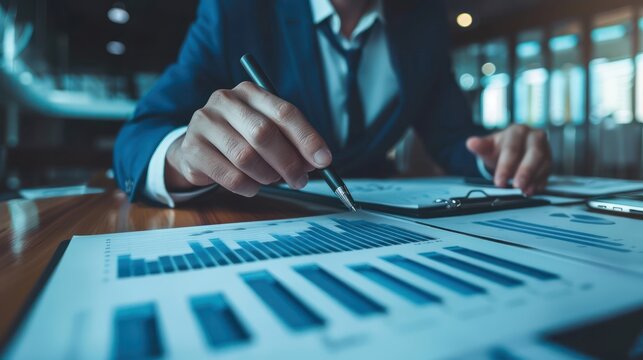 Investment fund manager presenting results to clients.