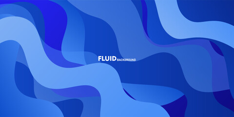 Abstract colorful blue wave banner background. Trendy wave shape pattern design. Vector Eps10