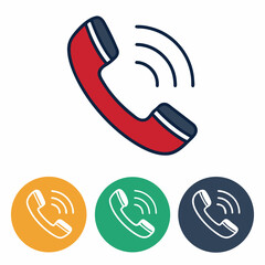 Create a vector icon of a vintage telephone receiver with a bold, black stroke.  Ensure high resolution and clean lines.