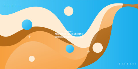 Colorful geometric business banner design. Creative banner design with wave shape as template. Vector Eps10