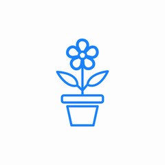flower in pot plant icon sign vector