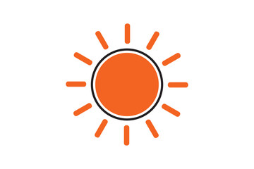 Sun UI icon, summer simple line user interface vector symbol