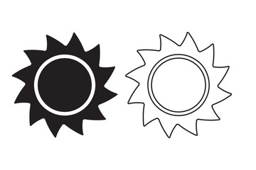 Sun UI icon, summer simple line user interface vector symbol