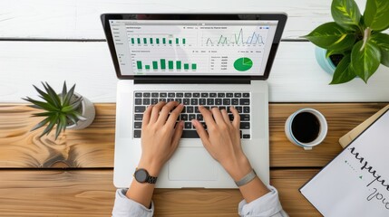 A person conducting an SEO audit on a laptop, with various audit tools displayed.
