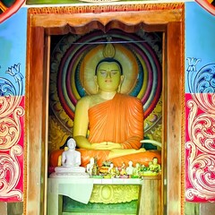 Ancient statue inside an old temple—ideal for themes of history, spirituality, culture, and...