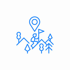 hiking goal location icon sign vector
