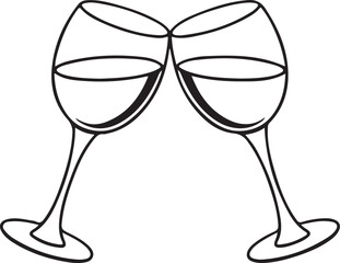  Clinking Wine Glasses Toast Celebration Vector Illustration