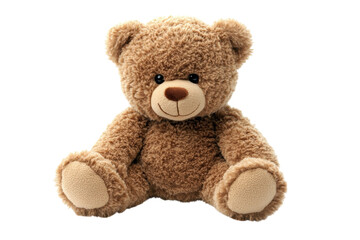 A teddy bear sits upright