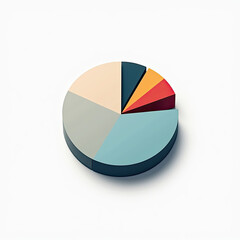 3D Pie Chart Infographic, Data Visualization - Minimalist design