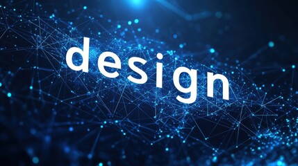 Abstract Digital Design Glowing Particles and Network Lines