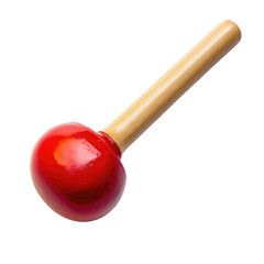 Red, round-headed mallet on a wooden handle