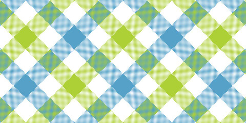 Blue green diagonal checkered plaid seamless pattern. Vector illustration. EPS 10.