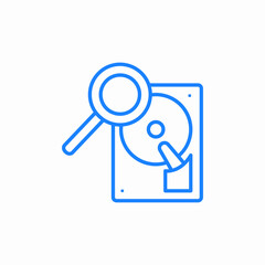 search hard drive icon sign vector