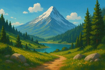 mountain landscape in the summer