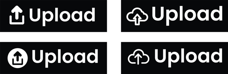 upload icon set black and white