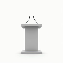 Modern Podium with Microphones, Debate - Minimalism