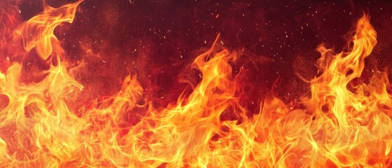 Fototapeta premium Blazing Fire Flames Inferno Heat Intense Energy Abstract Close-up Shot Studio Photography Background for Design Elements and Composites