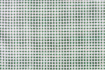 natural cotton or linen fabric in white and green checks