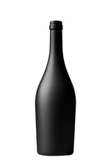 A black bottle with a black cap