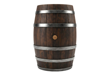 Oak Barrel Rustic Decor Wine Storage Whiskey Barrel on Transparent background