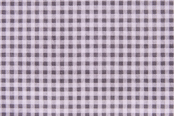 natural cotton or linen fabric in white and grey checks close-up