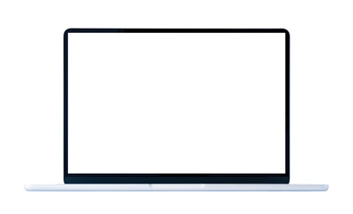 Modern laptop isolated on white, screen frame mockup