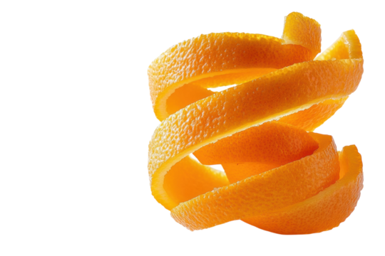 Orange peel spiral close up