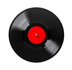 A black record with a red label