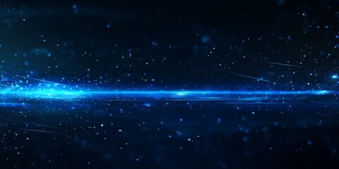 Obraz premium Abstract blue light speed background with a blur effect and glowing lines for technology, science
