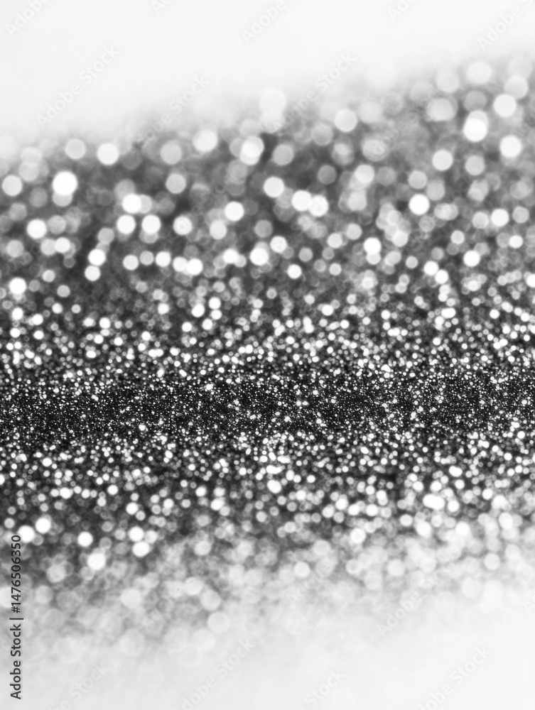 Poster abstract glitter texture shimmering in silver and gray tones macro shot with bokeh effect for backgr