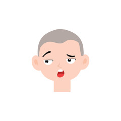 Fototapeta premium Boy expression face variant different cartoon. Boy Emoji Collection Isolated on white background. popular face expression