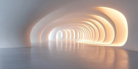 Obraz premium 3D Light White Digital Background, Generative AI