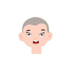 Boy expression face variant different cartoon. Boy Emoji Collection Isolated on white background. popular face expression