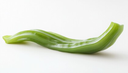 Curved Light Green Candied Vegetable on White Background