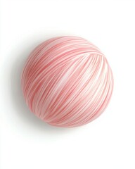 Fototapeta premium Abstract sphere with pink and white lines on white background, studio shot, simple design, graphic element, modern art
