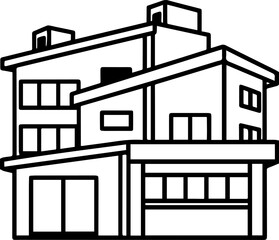 apartment outline vector illustration line art