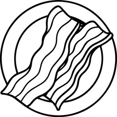 bacon outline vector illustration line art