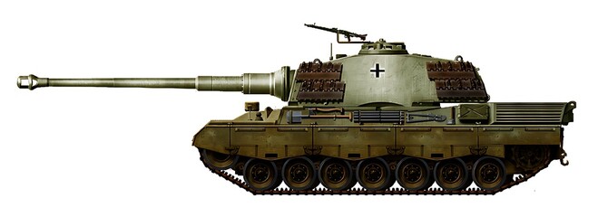 Alternative tank based on the Leopard 1A3 chassis with a turret and 88mm gun from the Tiger II tank © Tikros