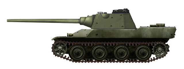 Alternative tank based on a modified hull from the AMX-50 and a turret from the Panther tank (modification F) © Tikros