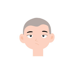 Boy expression face variant different cartoon. Boy Emoji Collection Isolated on white background. popular face expression