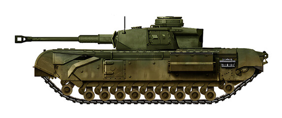 Panzer Churchill II (Alternative tank with hull from Churchill II and turret with 75mm gun from Panzer IV) © Tikros