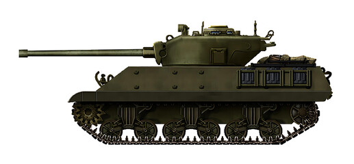 Alternative tank M10 Wolverine with a turret from the T23 tank © Tikros