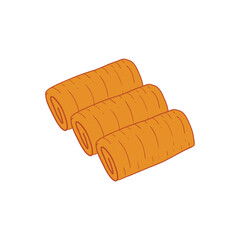 Risoles Indonesian traditional snack cartoon icon illustration
