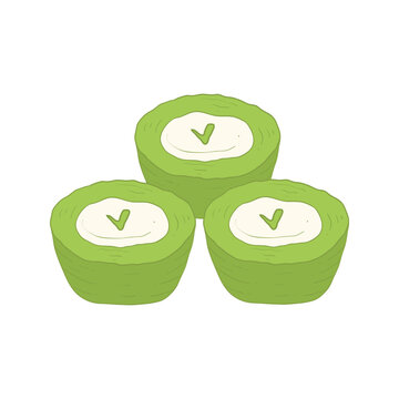 Talam cake Indonesian traditional snack cartoon icon illustration