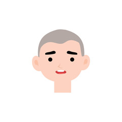 Boy expression face variant different cartoon. Boy Emoji Collection Isolated on white background. popular face expression