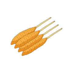 Telur Gulung Indonesian traditional snack cartoon icon illustration