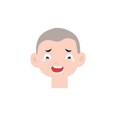 Boy expression face variant different cartoon. Boy Emoji Collection Isolated on white background. popular face expression