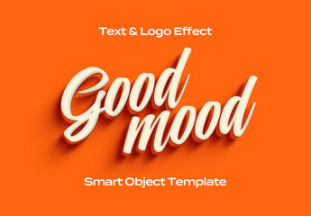 Modern Clean Text Logo Style Effect Mockup Logotype Template Shape