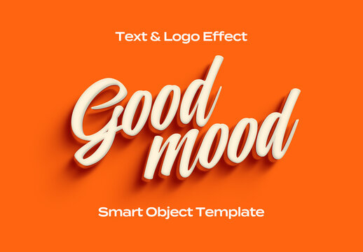 Modern Clean Text Logo Style Effect Mockup Logotype Template Shape