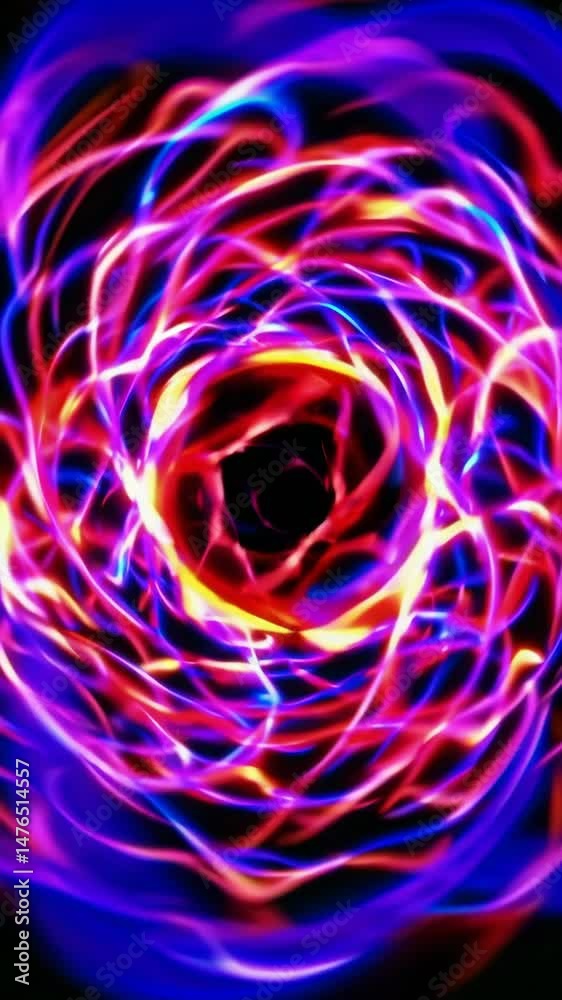 Wall mural vibrant neon swirl motion captured in dynamic abstract light patterns